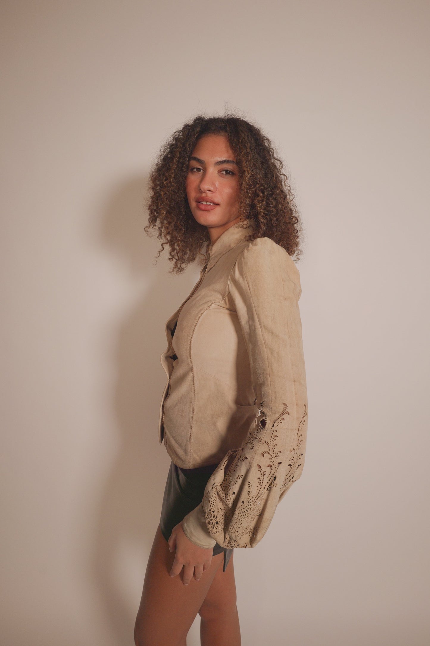 FW1999 Roberto Cavalli suede top