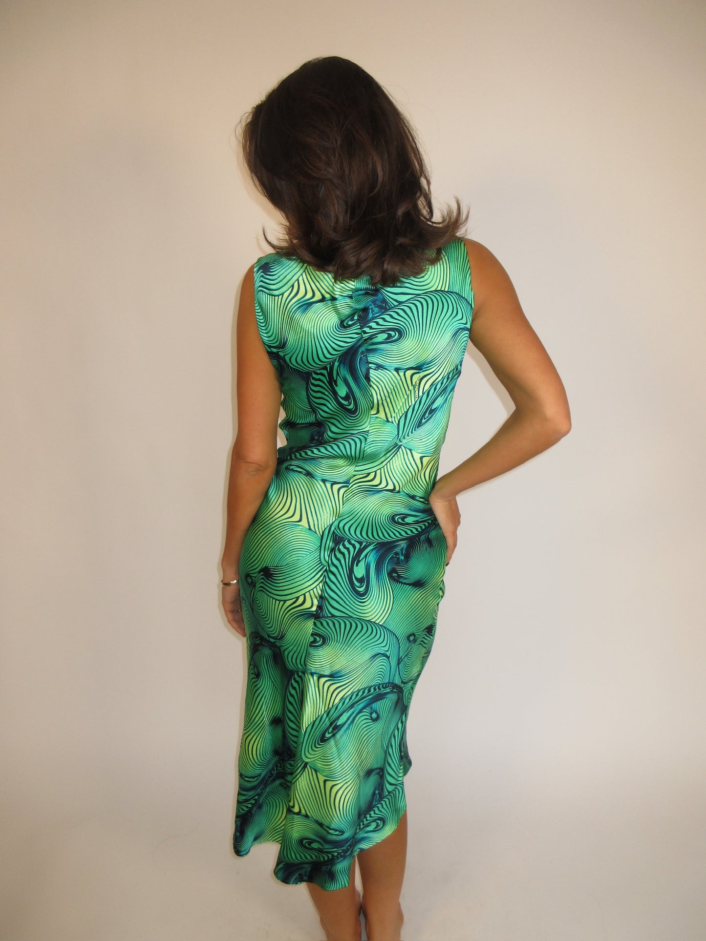 Gorgeous SS 2001 Roberto Cavalli Silk Green Dress