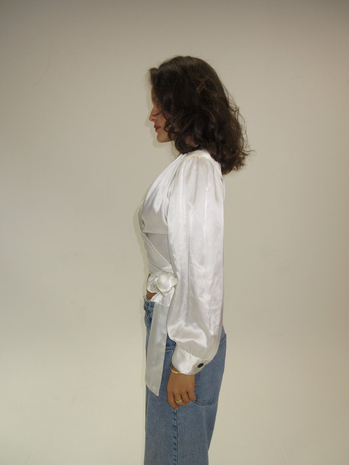 Vintage YSL Satin Wrap Top