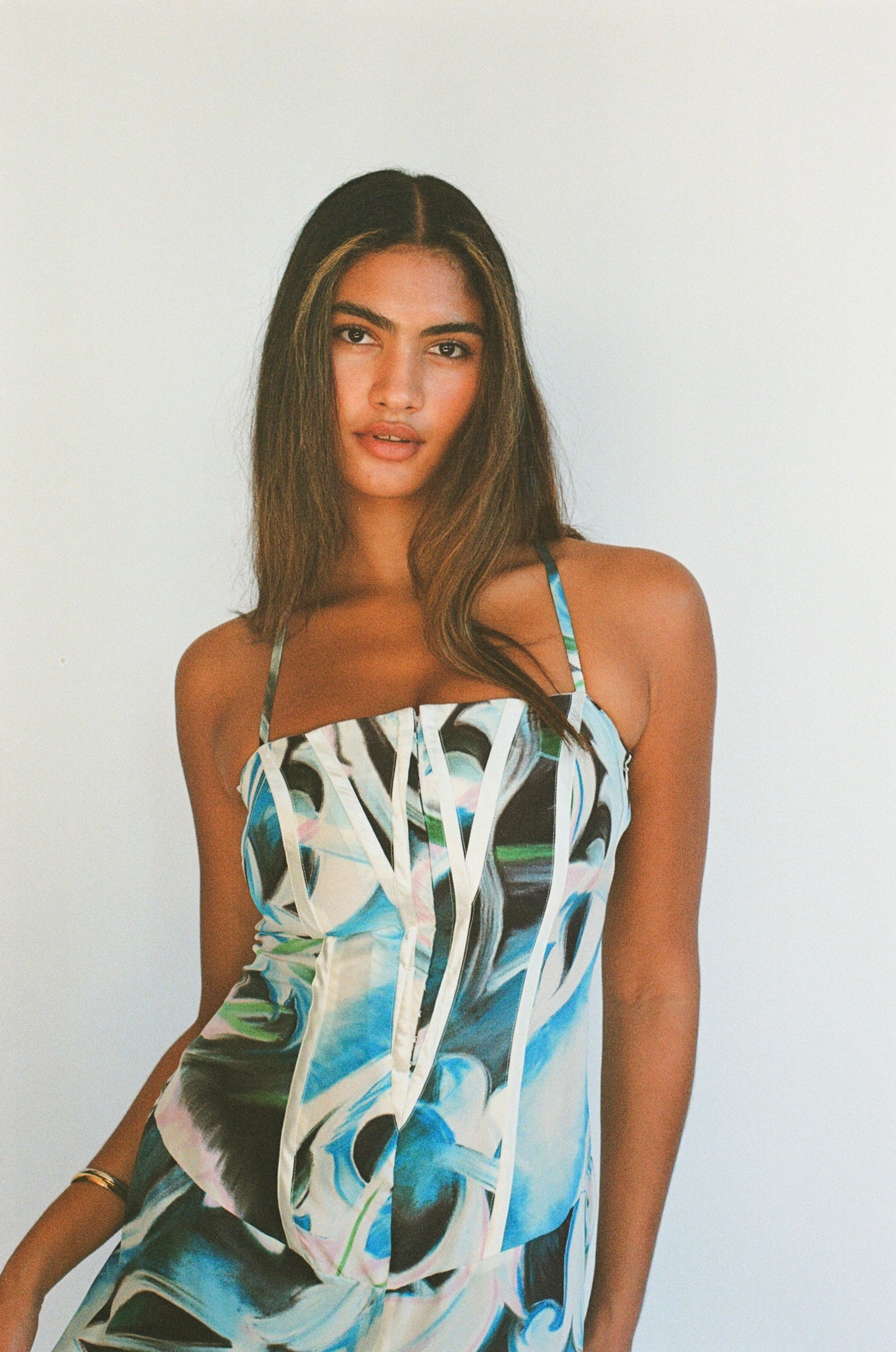 Versace 100% Silk Corset Dress