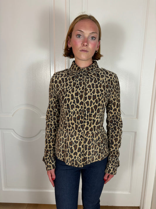 Vintage 90s Dolce & Gabbana Leopard Suede Jacket