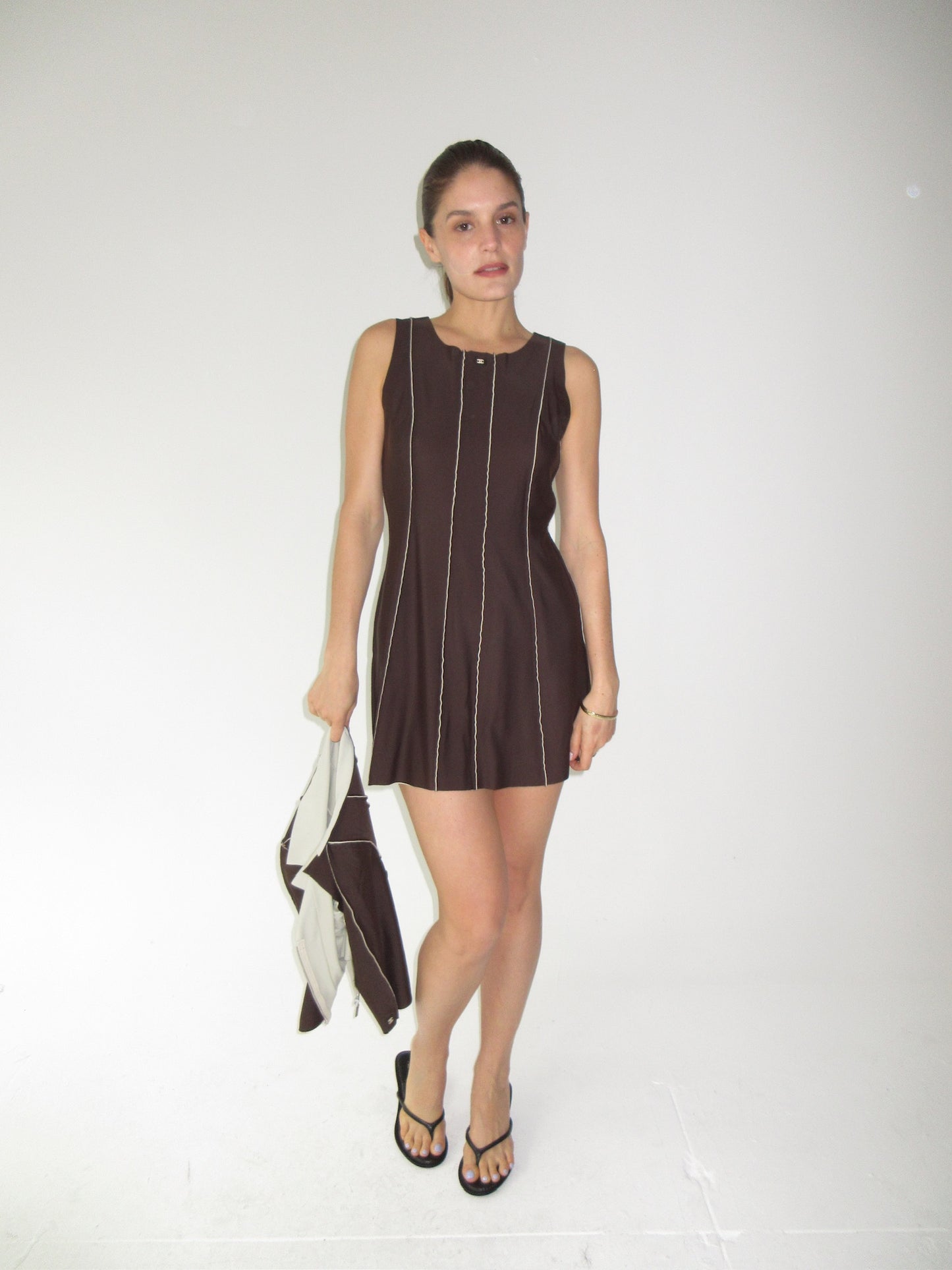 Vintage Brown Chanel Mini Dress with matching Jacket