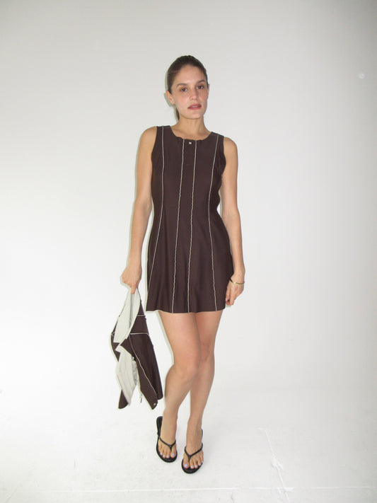 Vintage Brown Chanel Mini Dress with matching Jacket