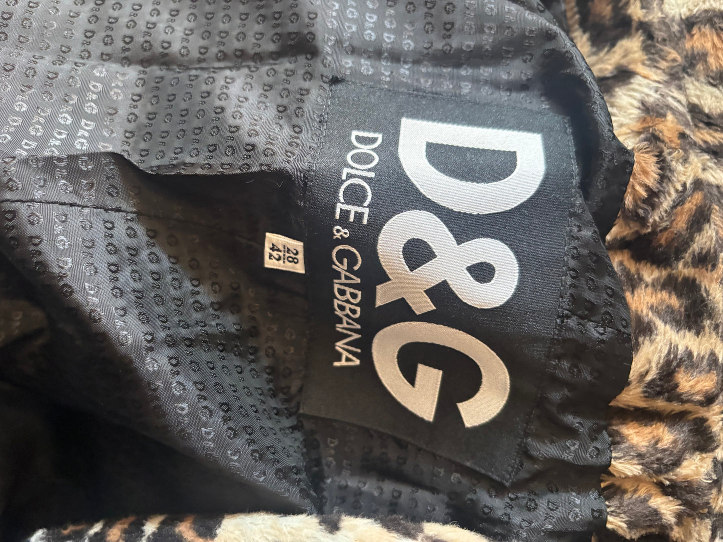 D&G tweed and cheetah Black Jacket with Skirt