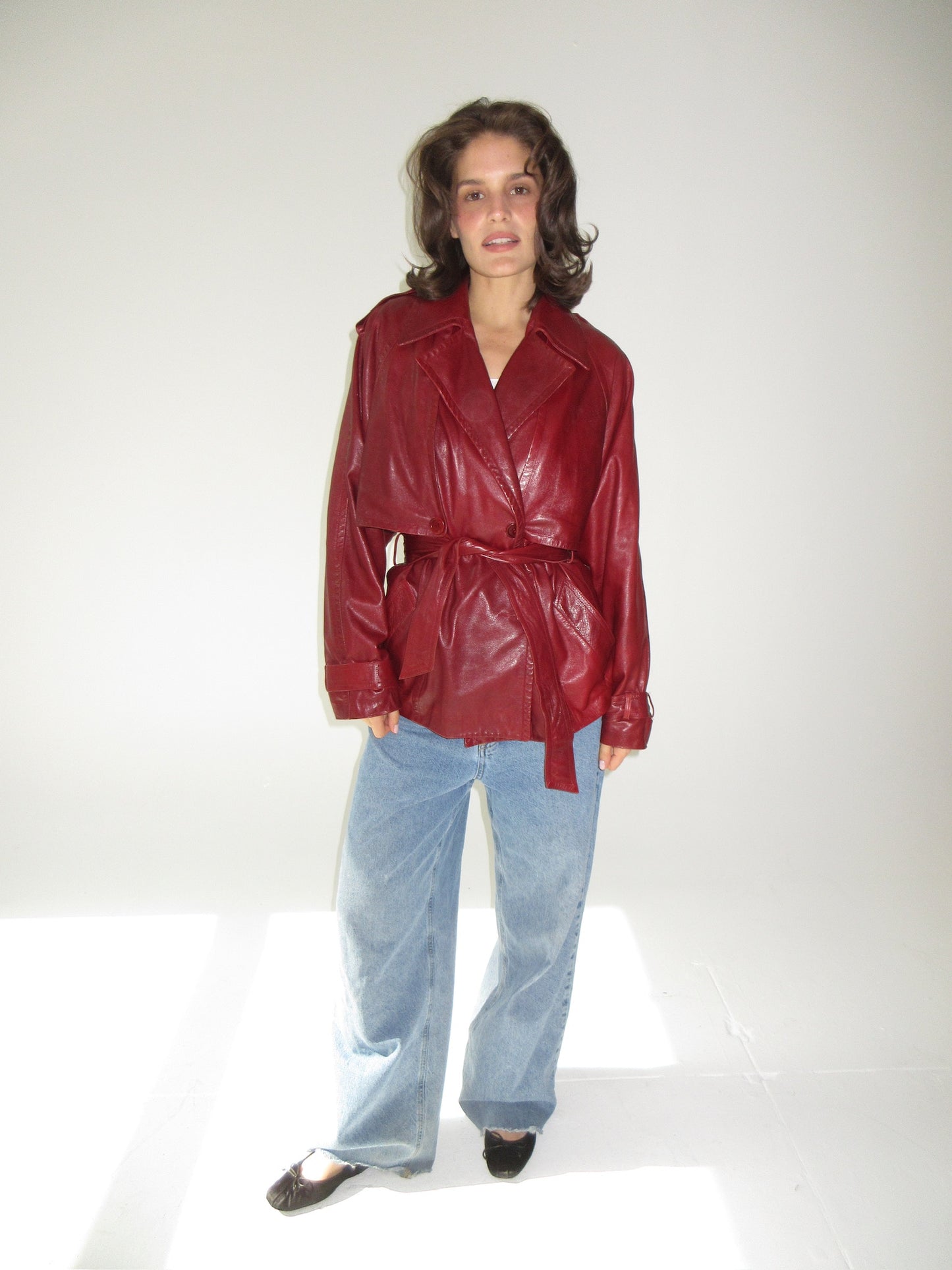 Vintage Plein sud belted leather jacket