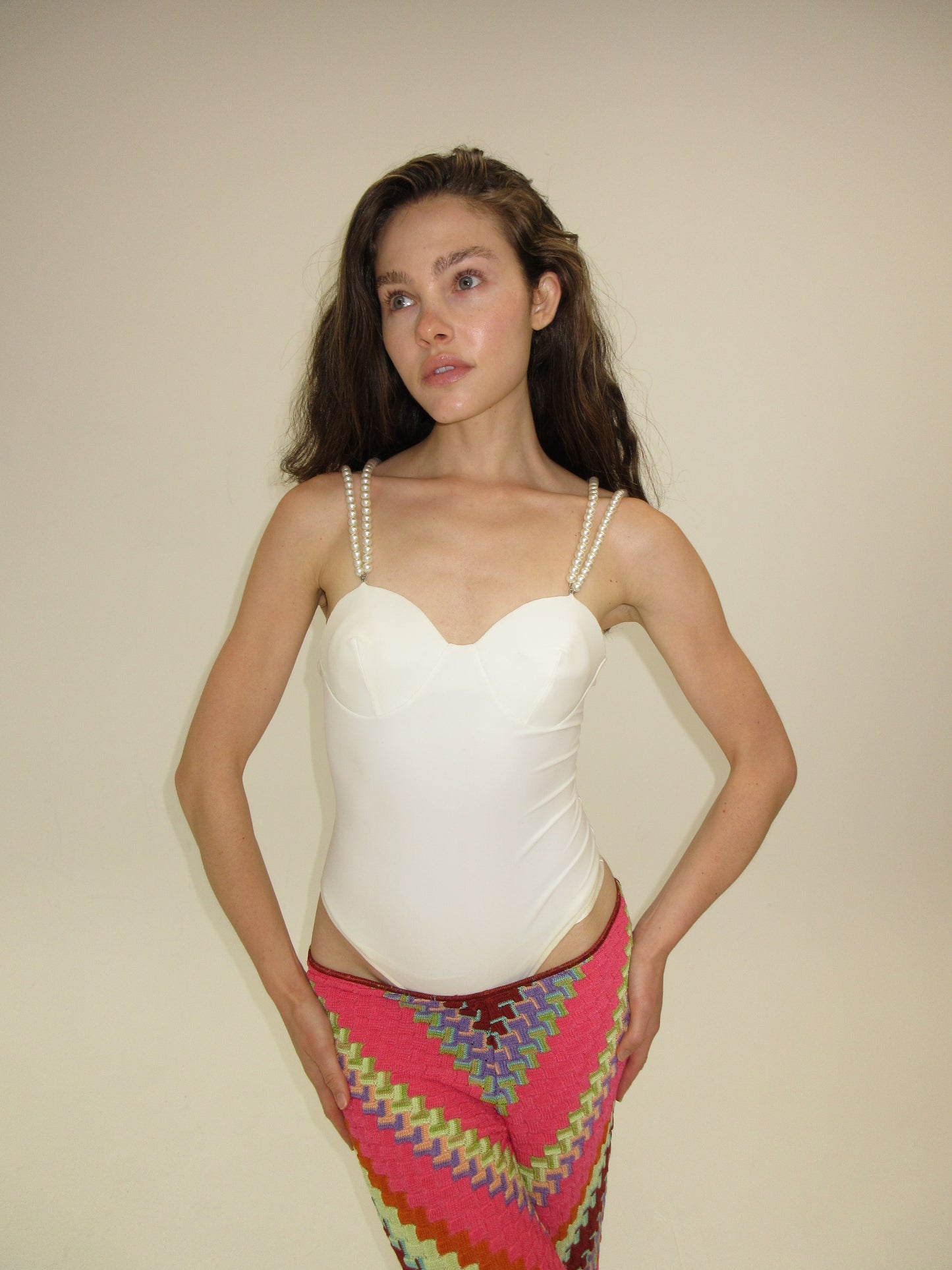 SS1991 Dolce & Gabbana pearl bodysuit/swimsuit