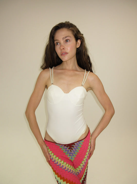 SS1991 Dolce & Gabbana pearl bodysuit/swimsuit