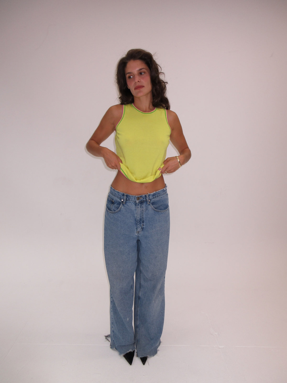 Gianni Versace Yellow Knit Tank top