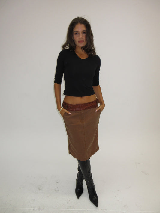 Vintage Roberto Cavalli skirt with leather belt
