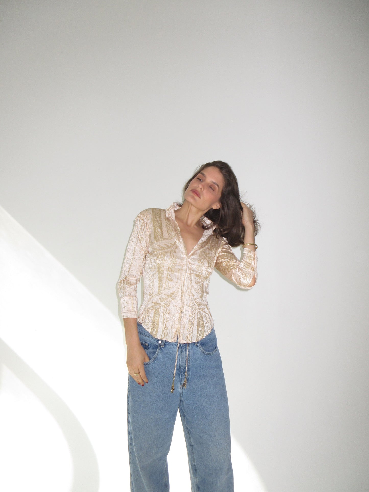 SS2004 Roberto Cavalli silk cinched top