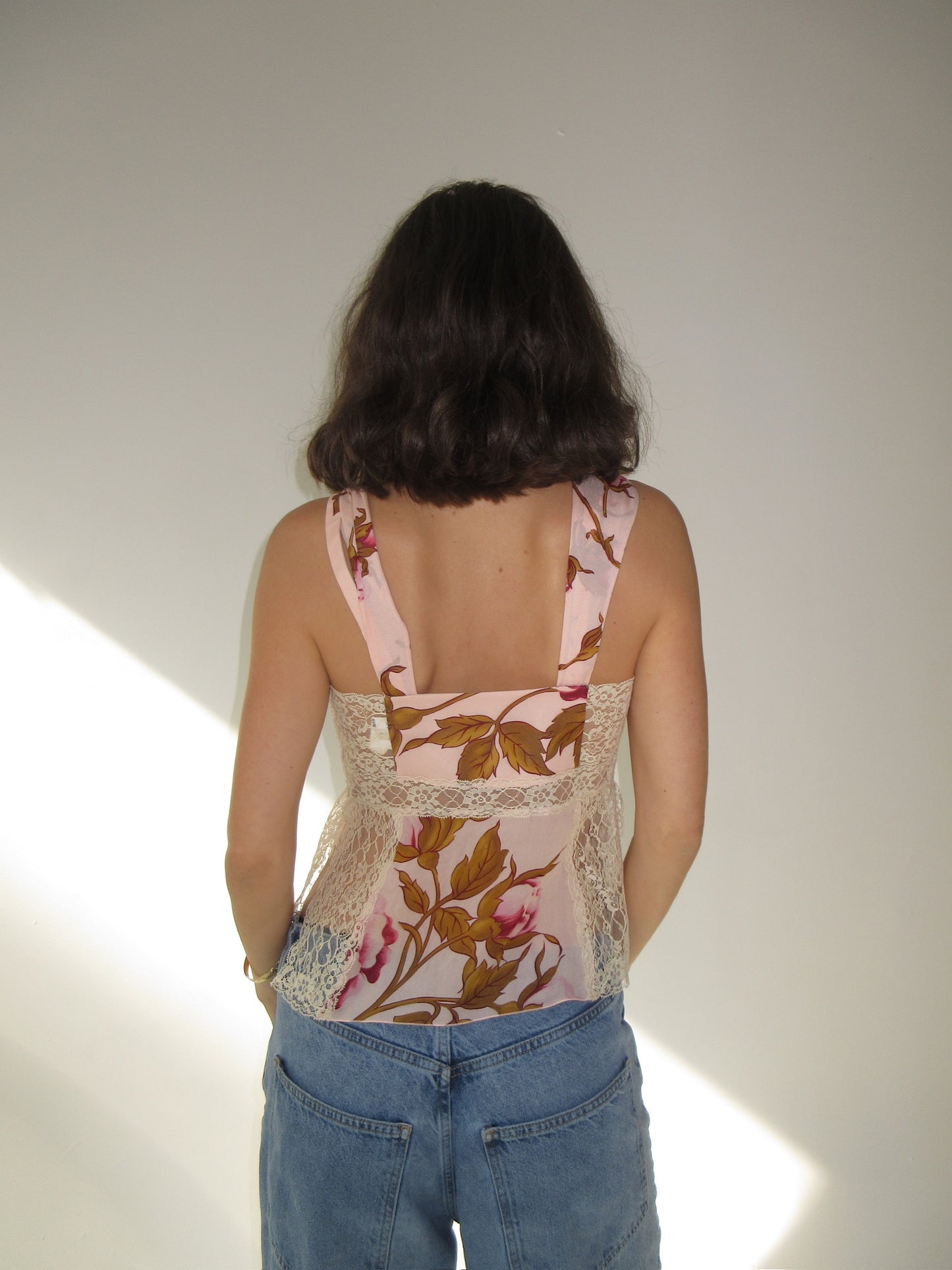 SS2006 Valentino silk and lace top