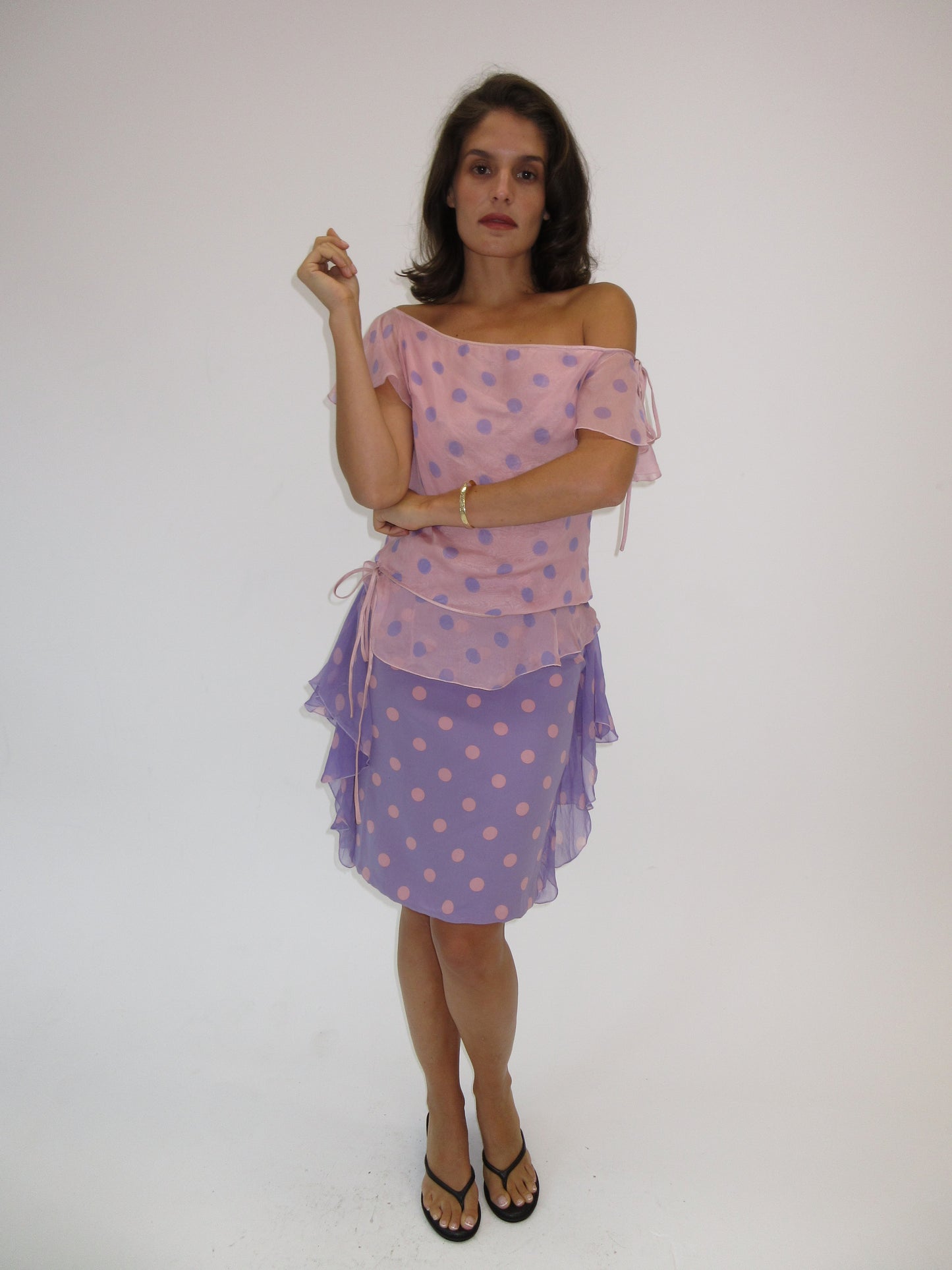 Vintage Valentino silk Polka dot skirt