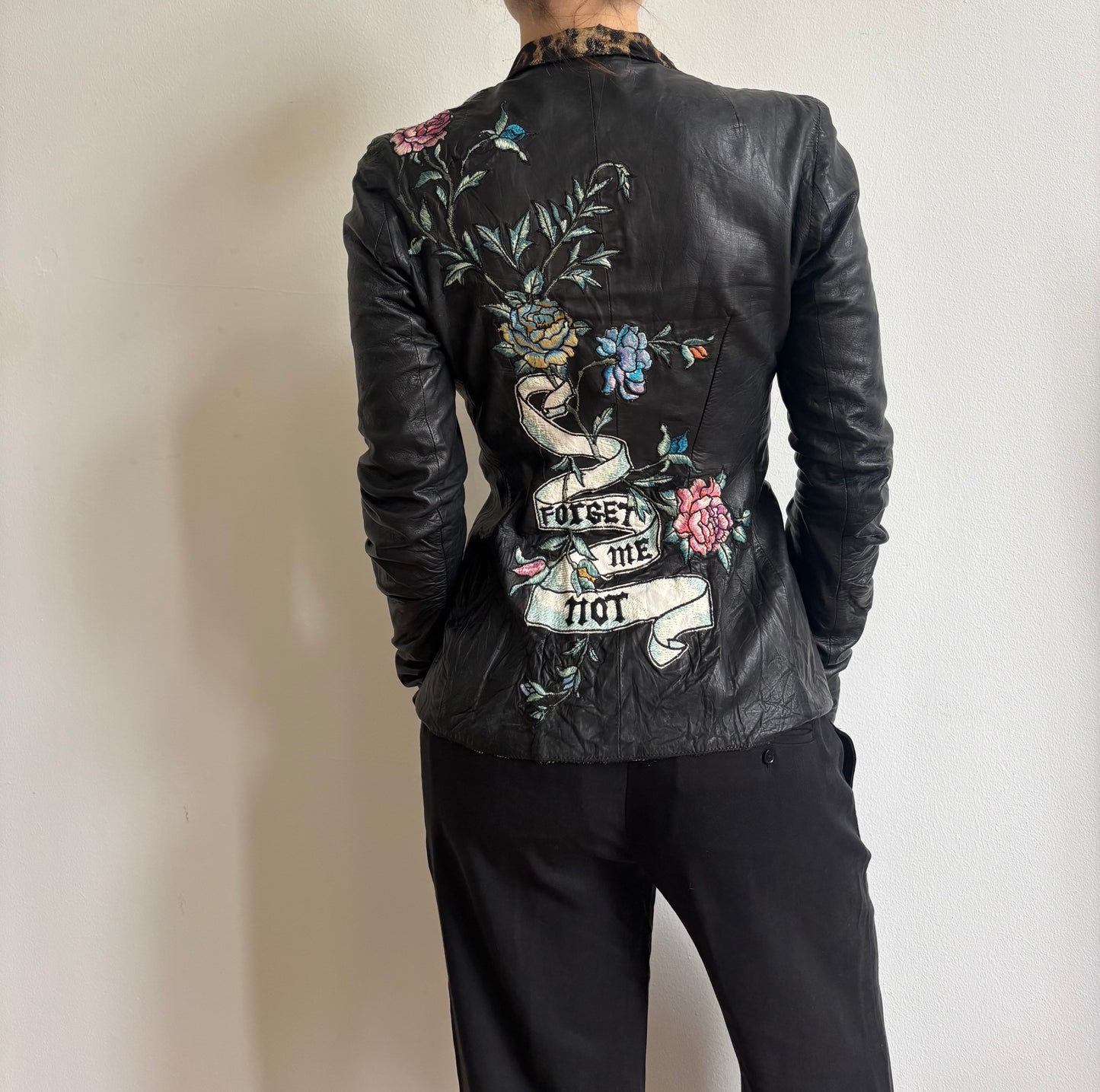 Vintage Roberto Cavalli Tattoo leather jacket