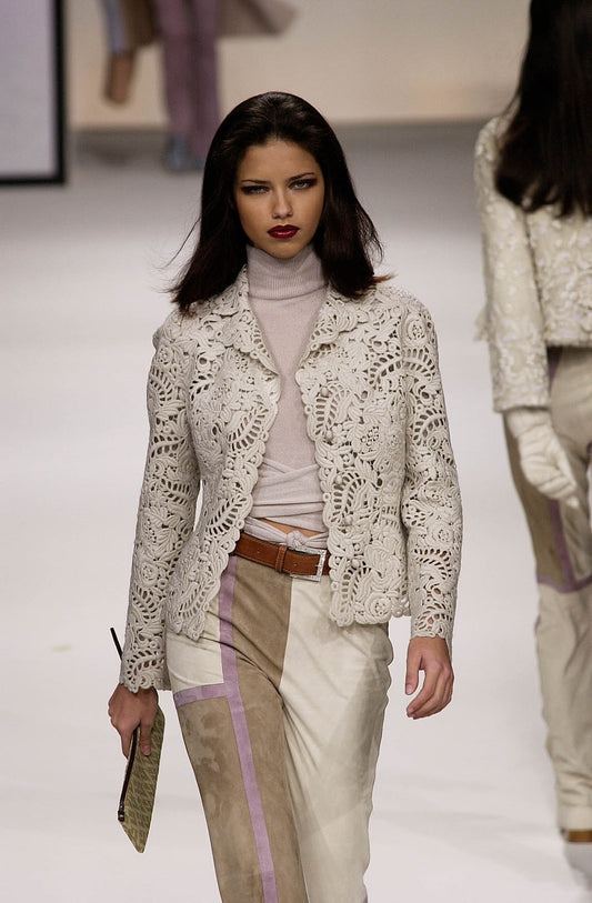 Valentino FW2000 Suède pants worn by Adriana Lima