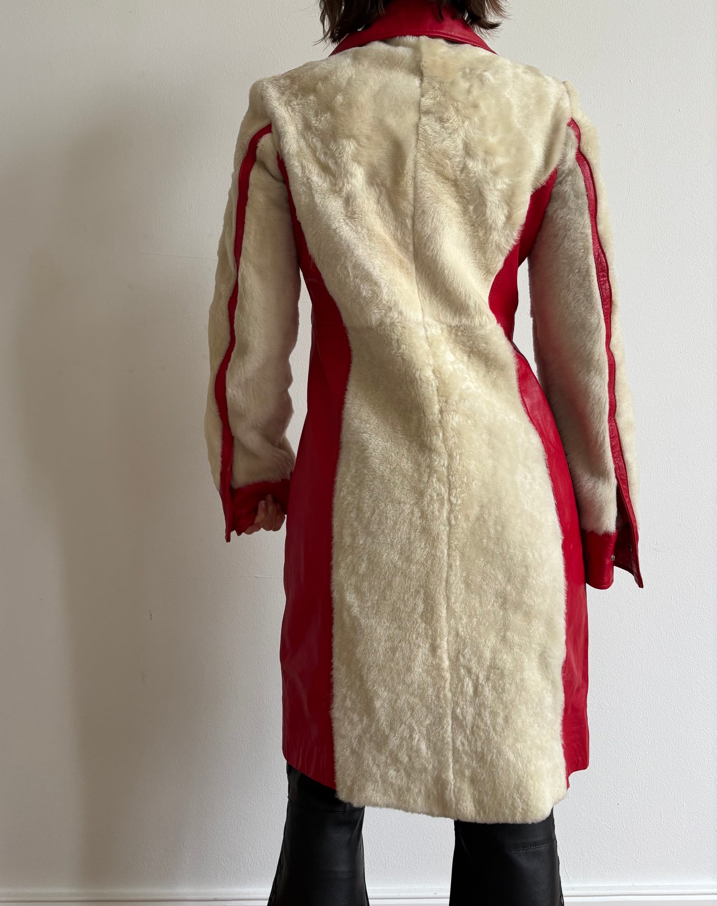 Vintage D&G leather and fur jacket