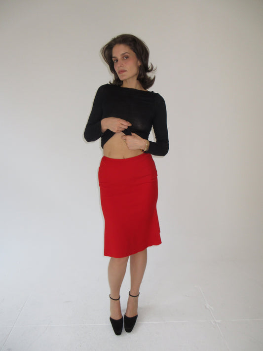 Vintage Alaïa red skirt