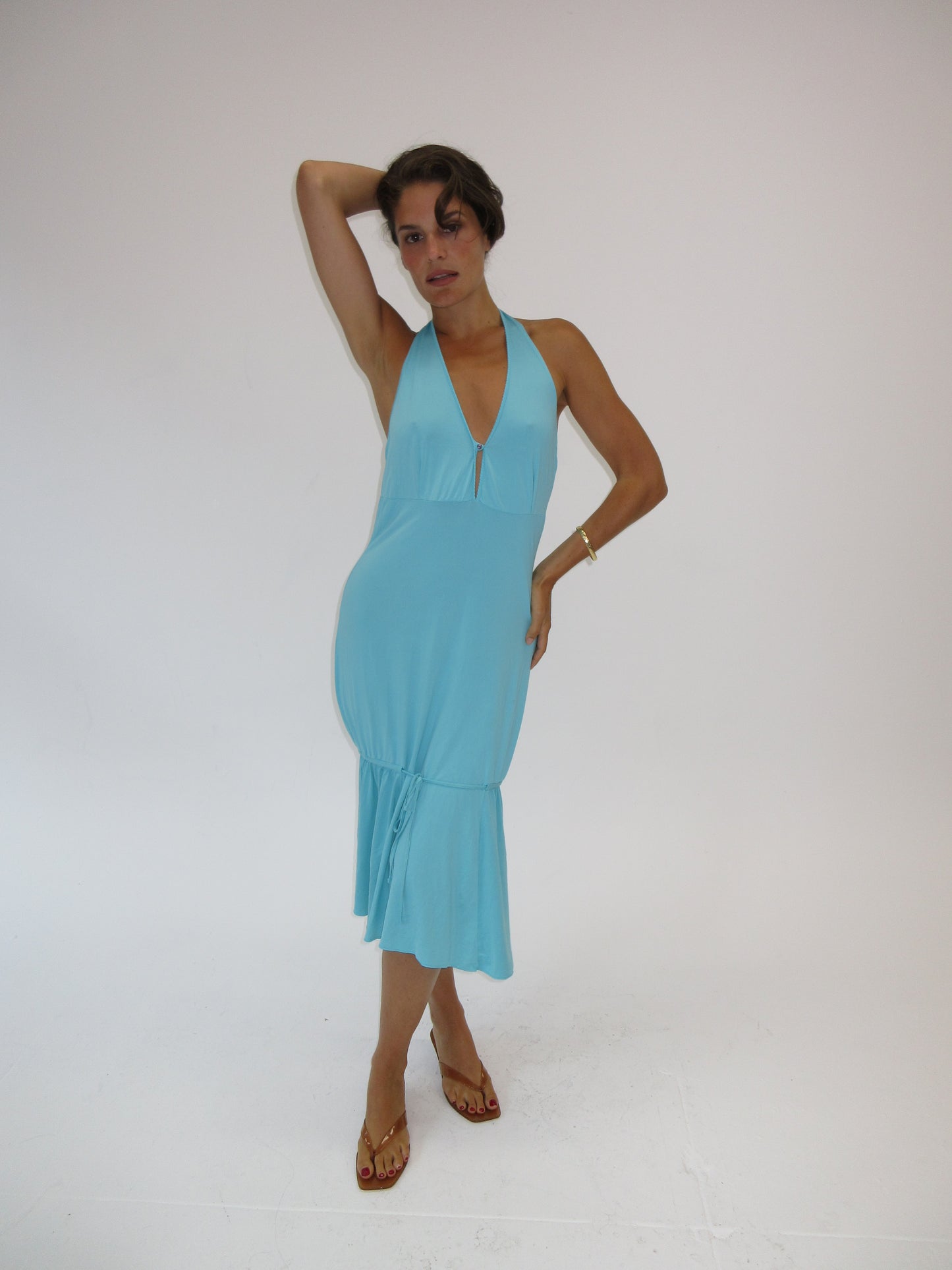 Turquoise Roberto Cavalli class maxi dress ￼