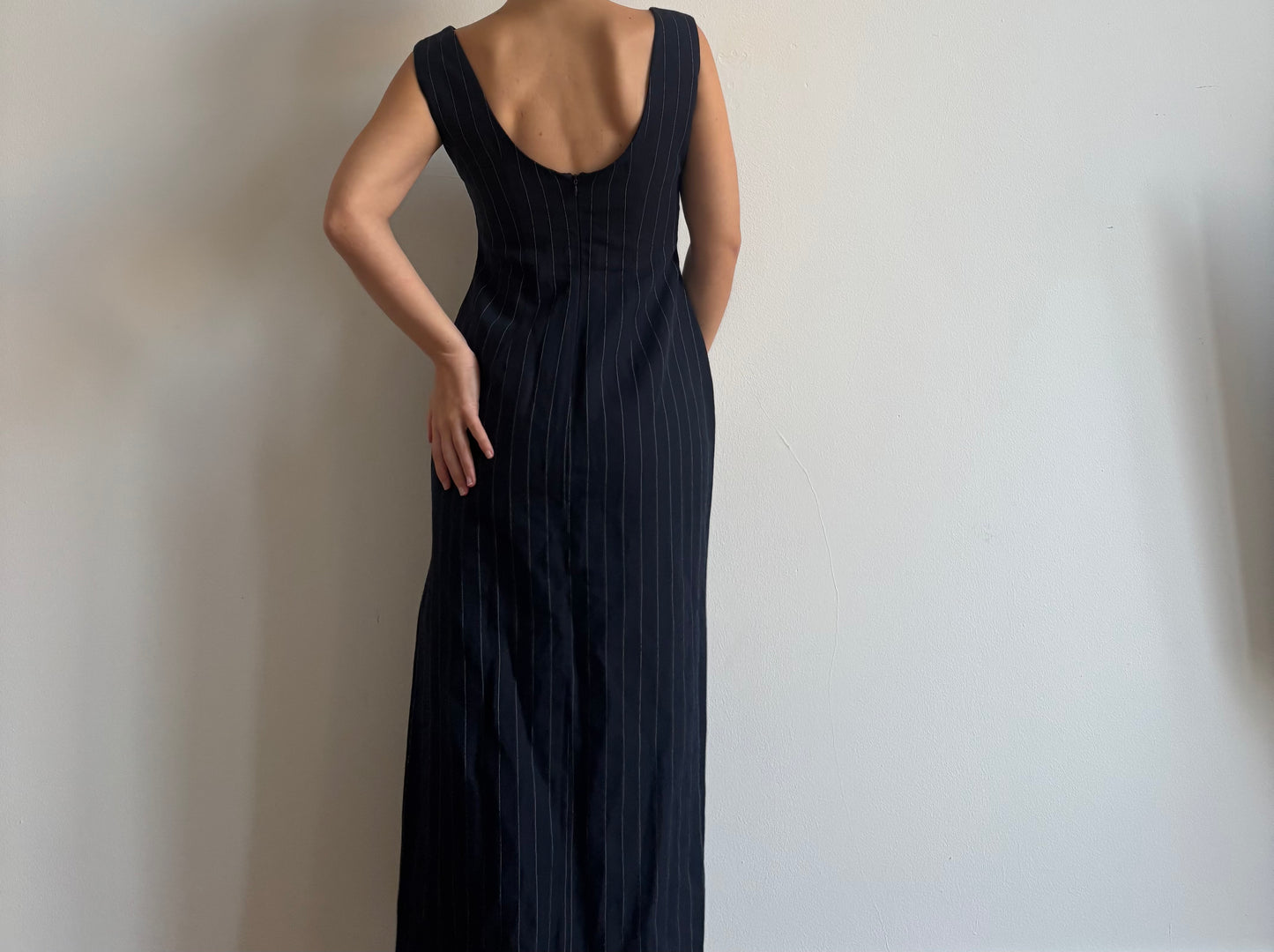 90s Dolce & Gabbana pinstripe dress with side slit