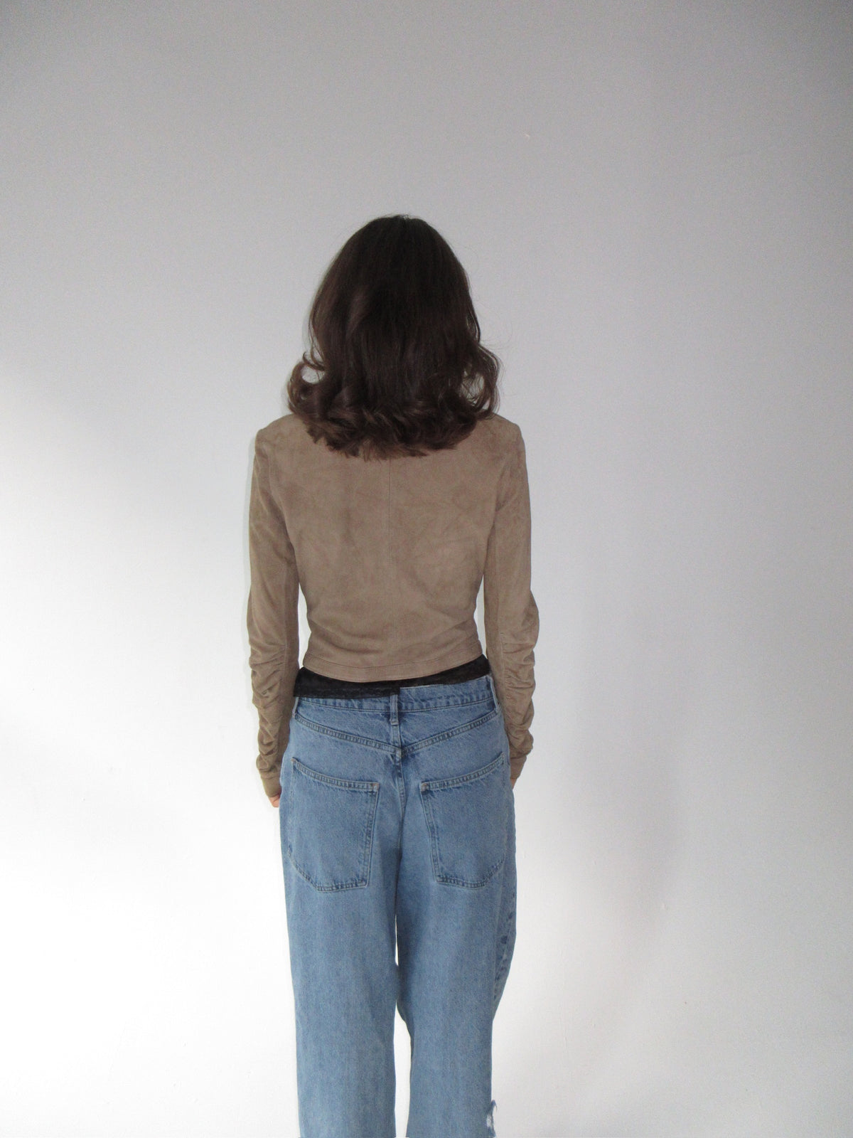 SS2003 runway Valentino Suede Top with Star Buttons