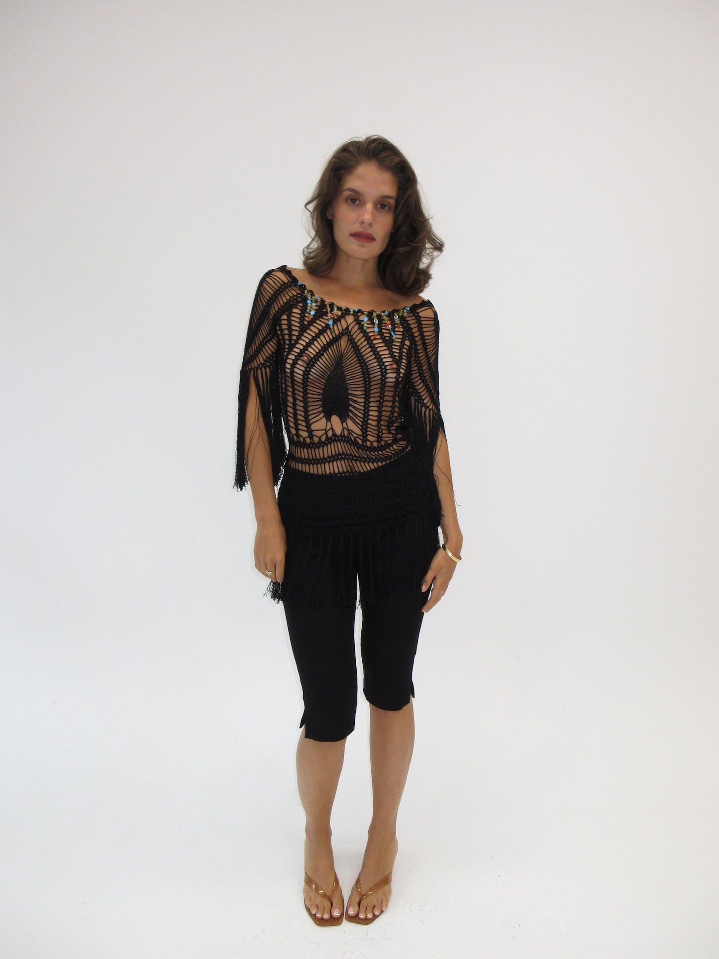 Vintage Roberto Cavalli Class crochet and beaded dress