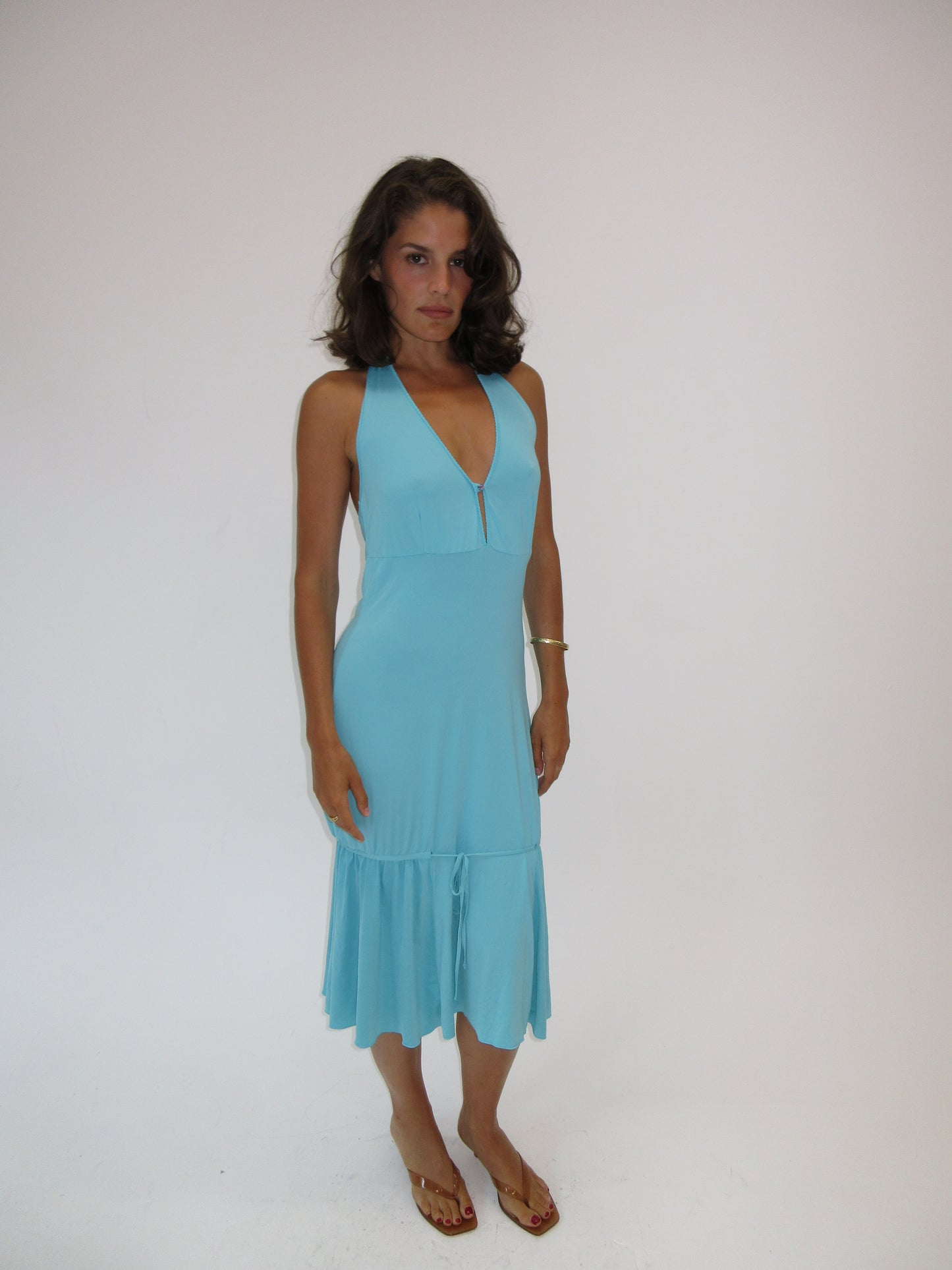 Turquoise Roberto Cavalli class maxi dress ￼