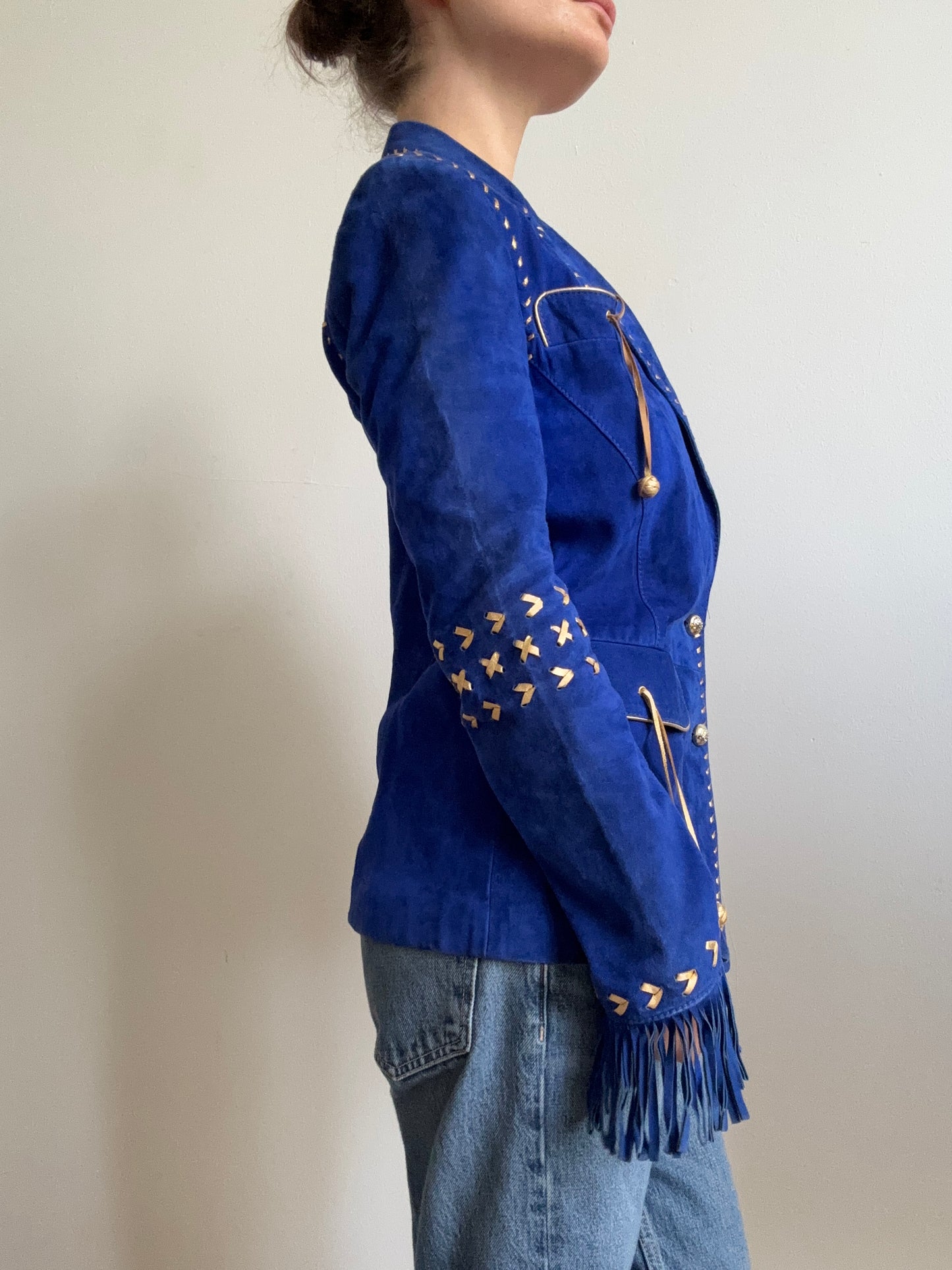 Roberto Cavalli 2007 blue suede jacket