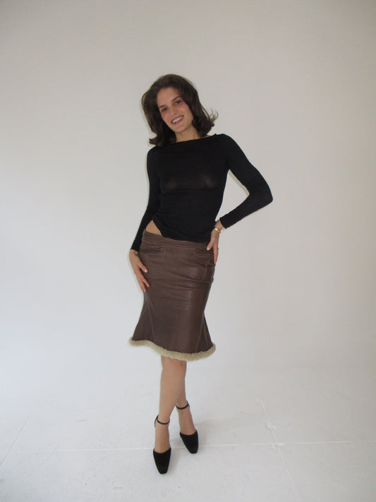 Just Cavalli leather skirt
