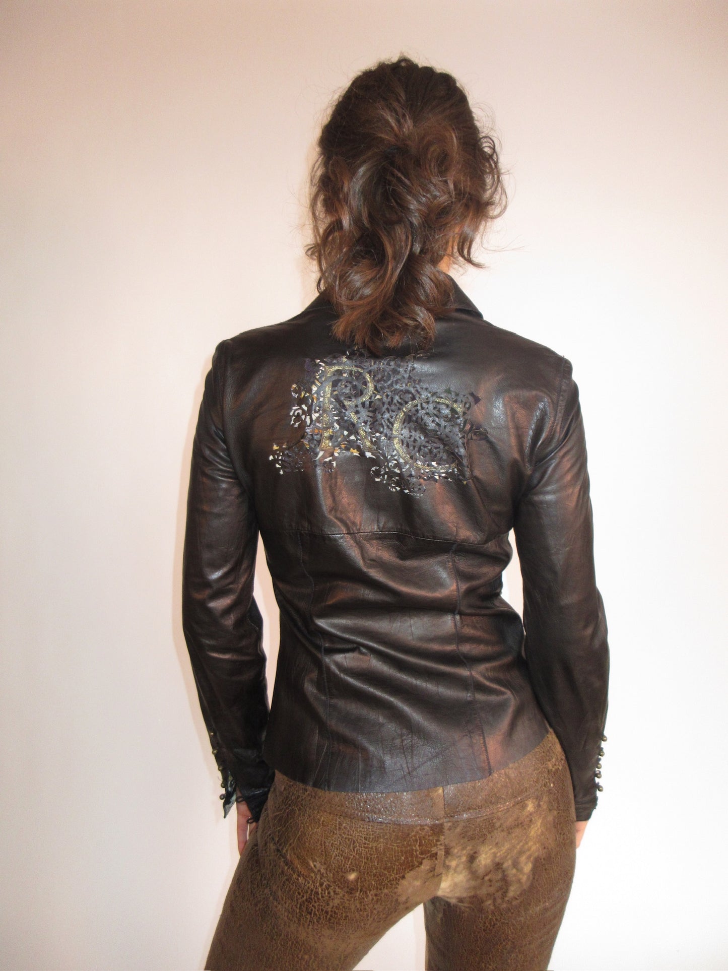 Vintage Roberto Cavalli leather top