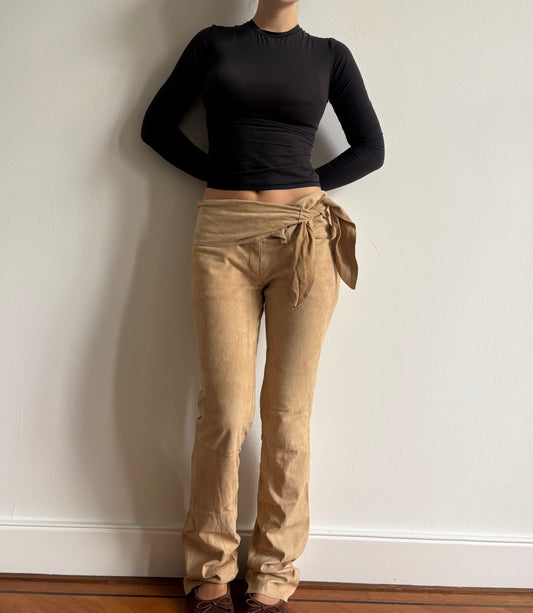 FW2000 Dolce & Gabbana suede pants