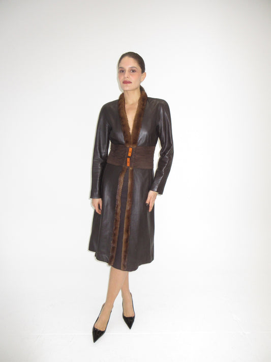 FW2003 Valentino fur and leather jacket