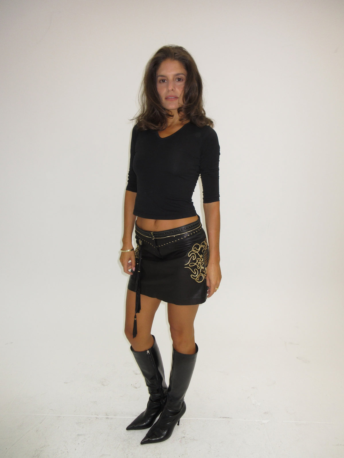 Vintage Roberto Cavalli leather skirt