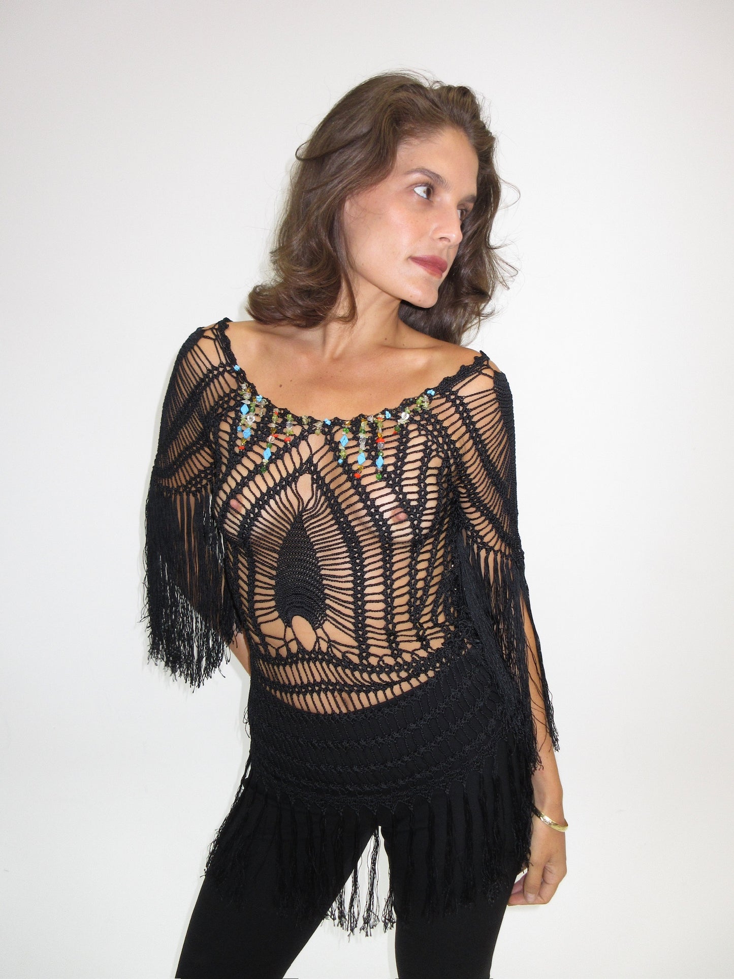 Vintage Roberto Cavalli Class crochet and beaded dress