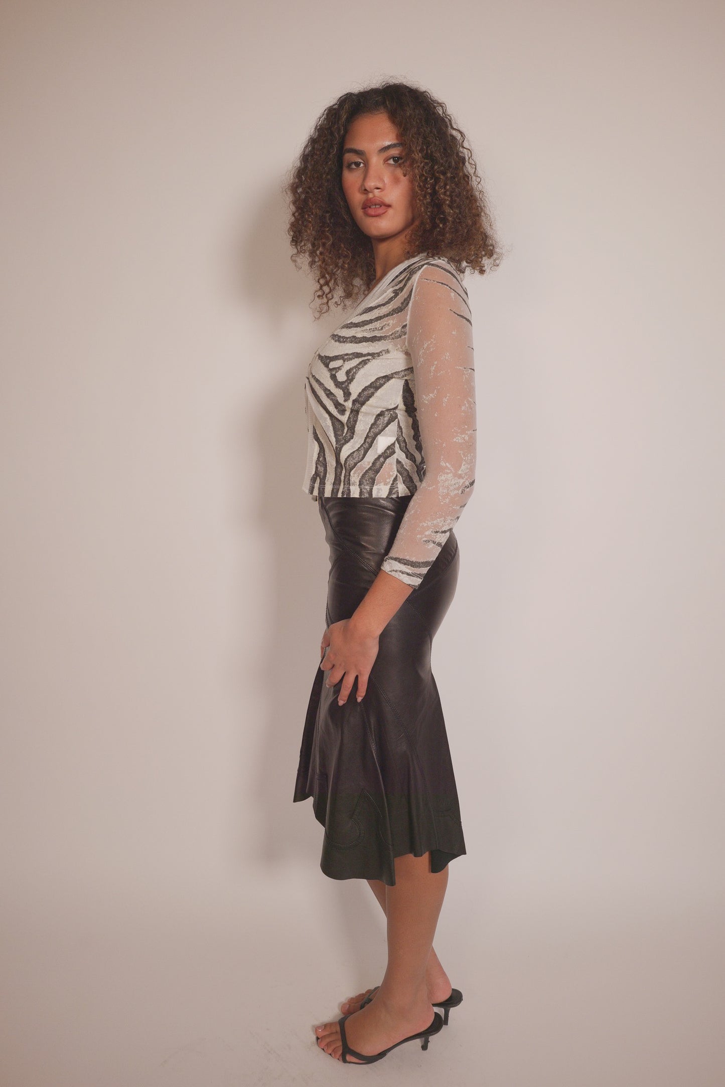 Vintage Roberto Cavalli leather western skirt