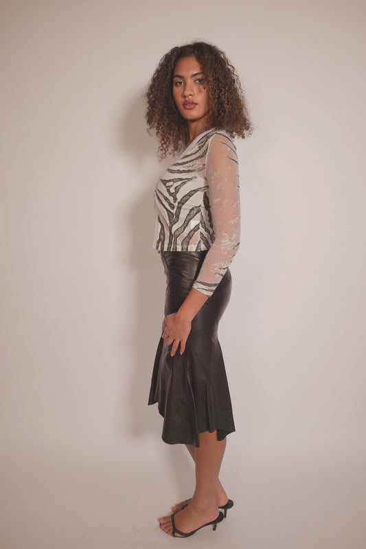 Vintage Roberto Cavalli leather western skirt