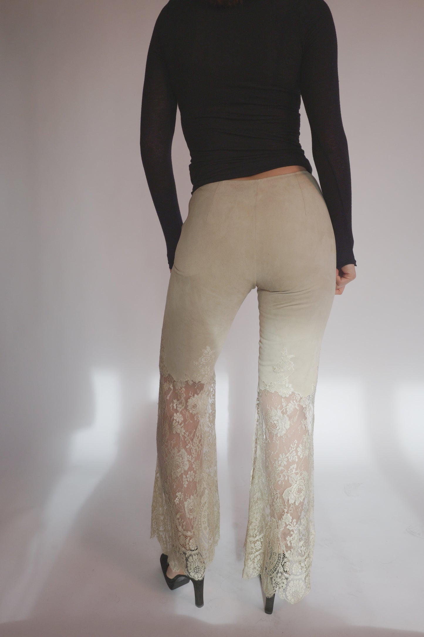SS2000 Suede & Lace Valentino Runway Pants