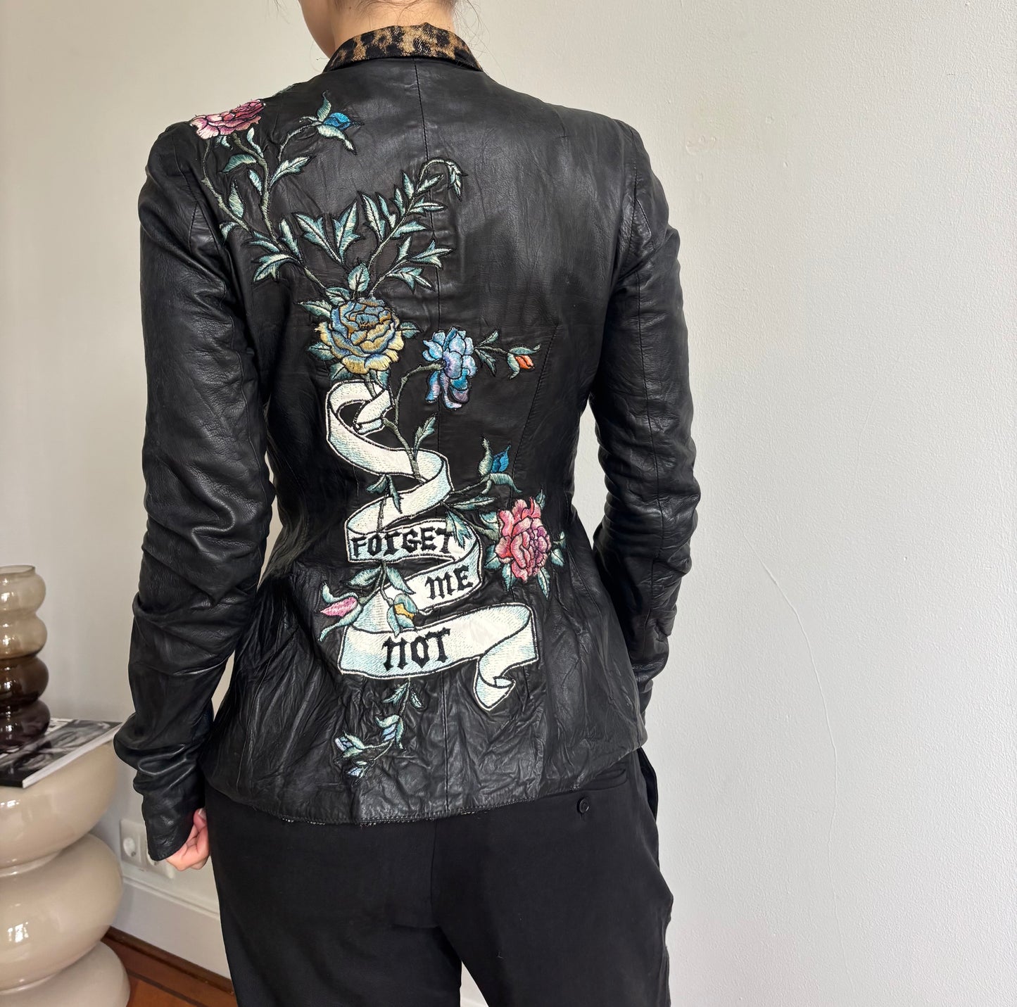 Vintage Roberto Cavalli Tattoo leather jacket
