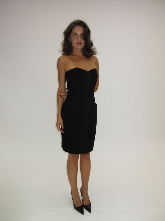 Vintage Fendi corseted suede dress