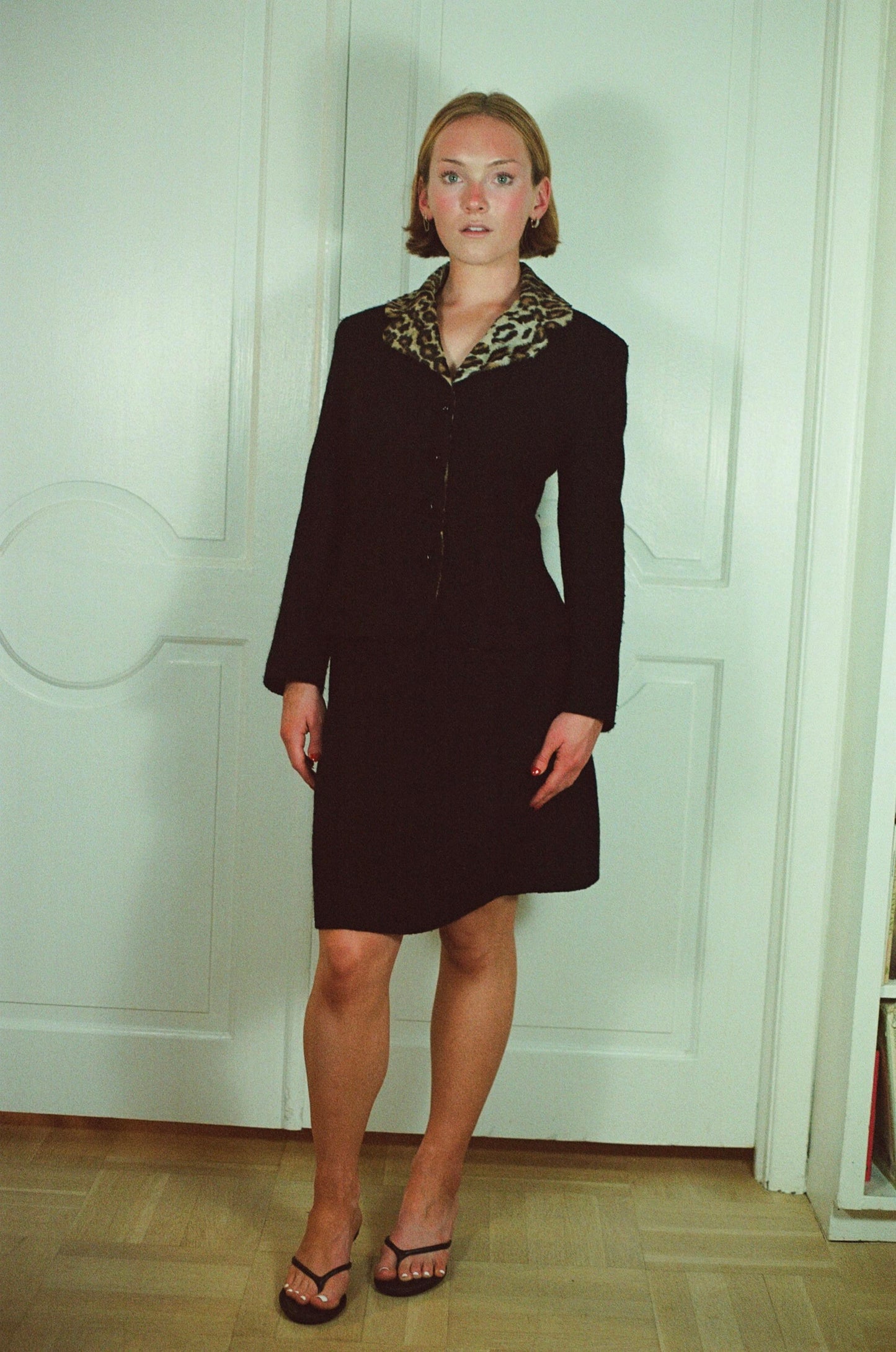 D&G tweed and cheetah Black Jacket with Skirt