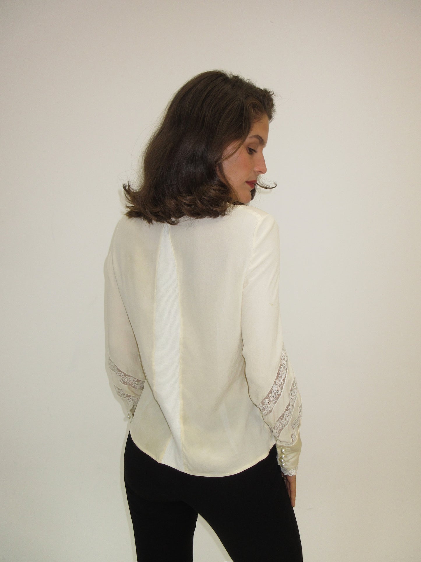 Vintage Valentino Boutique silk and lace top