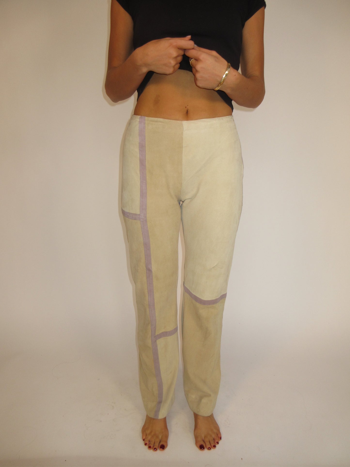 Valentino FW2000 Suède pants worn by Adriana Lima