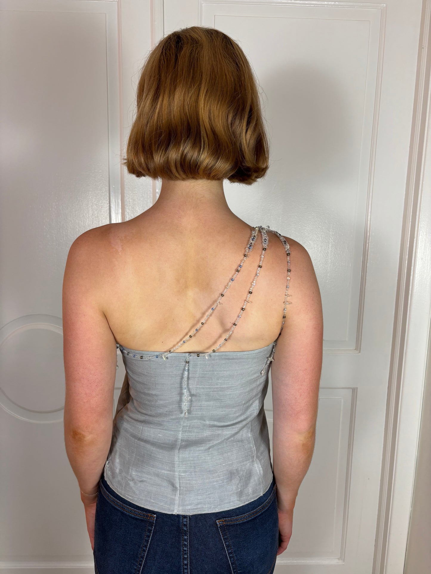 Stunning SS1999 runway beaded Emporio Armani one shoulder top