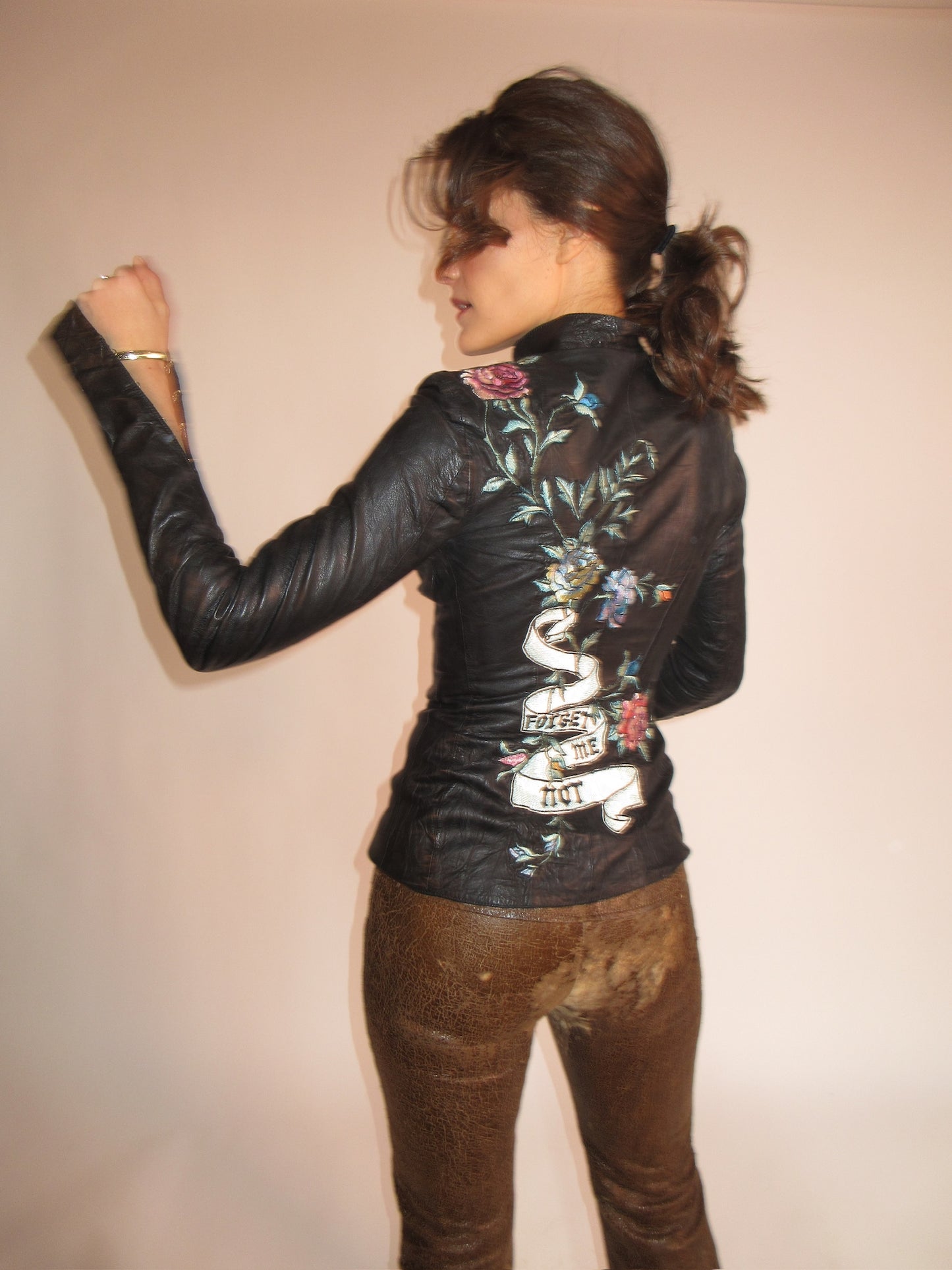 Vintage Roberto Cavalli Tattoo leather jacket