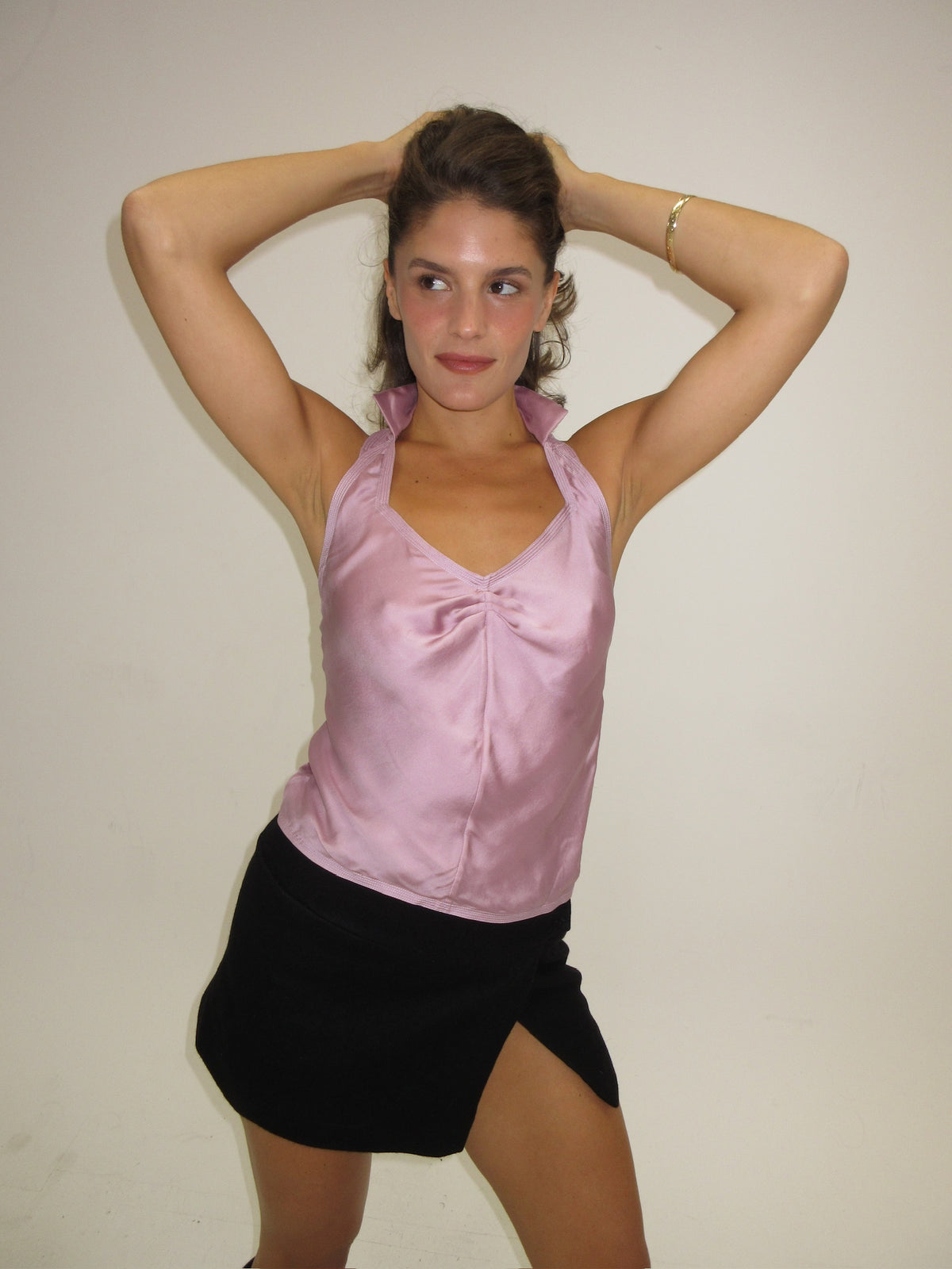 SS2003 YSL by Tom Ford pink silk runway top