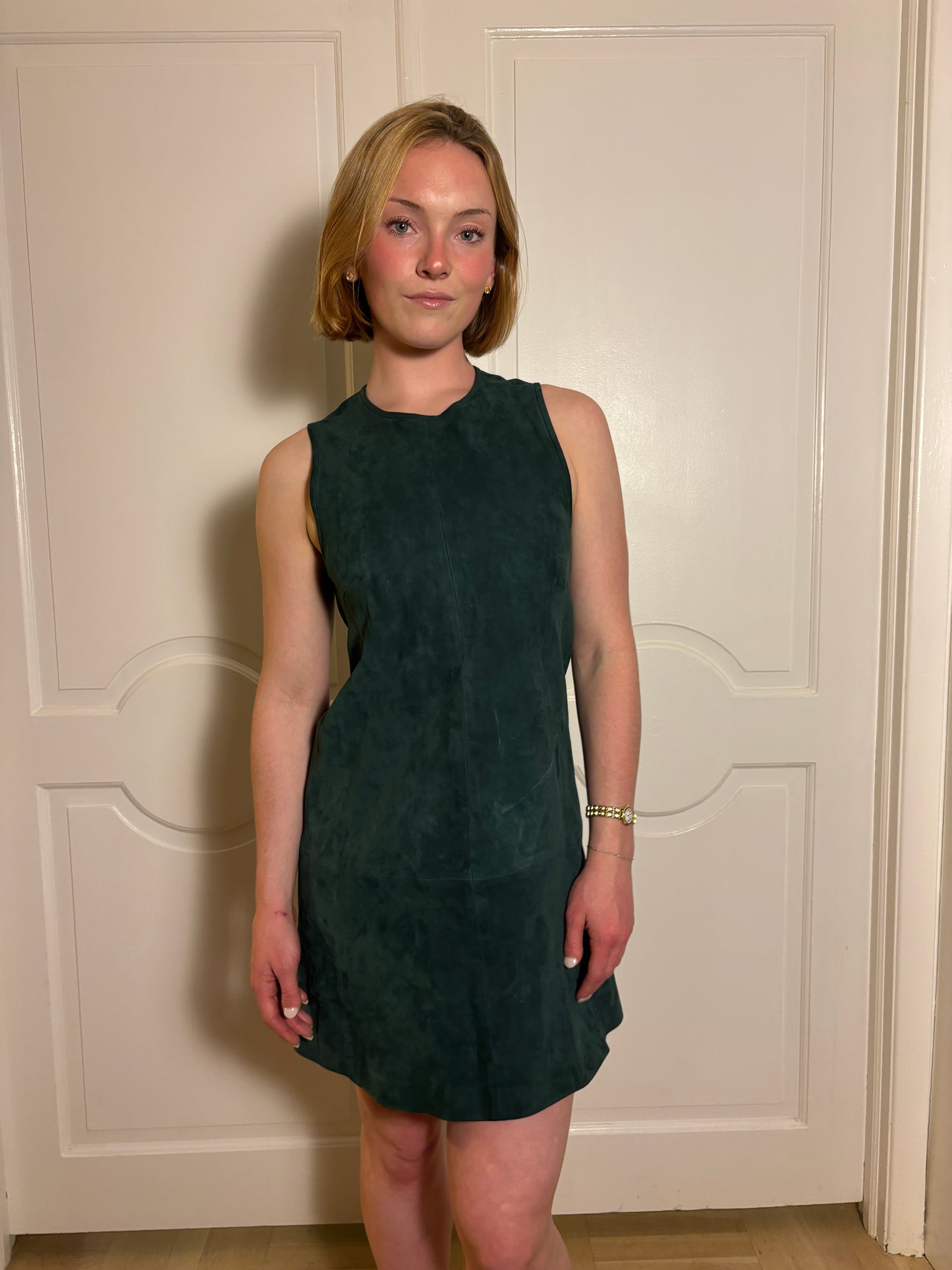Balenciaga Suede Forest Green Dress