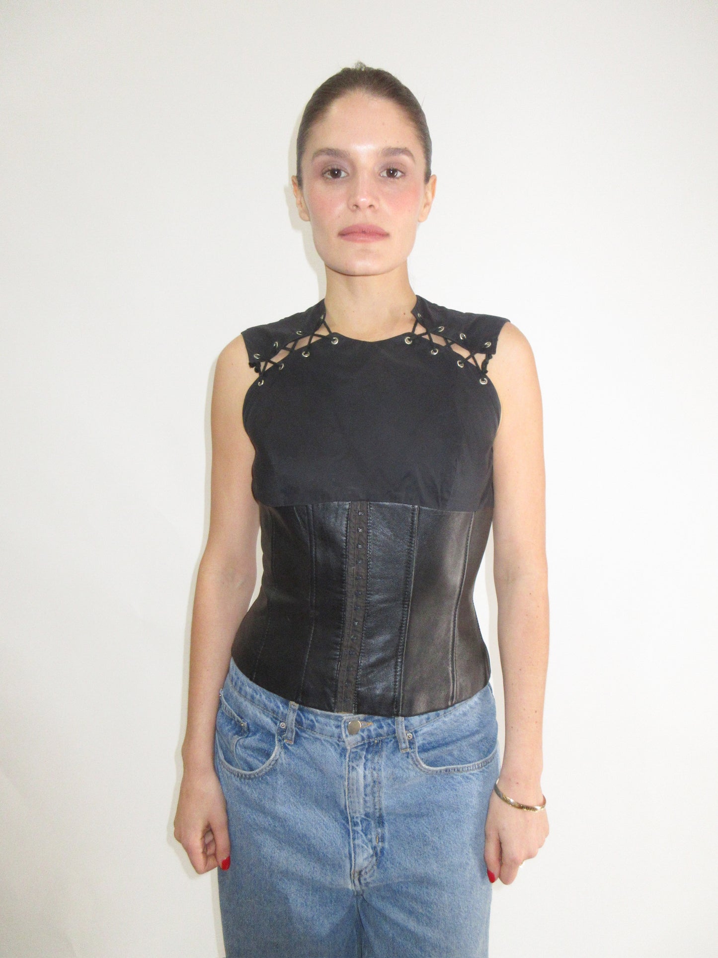Amaya Arzuaga FW 2002 Leather Corset Top