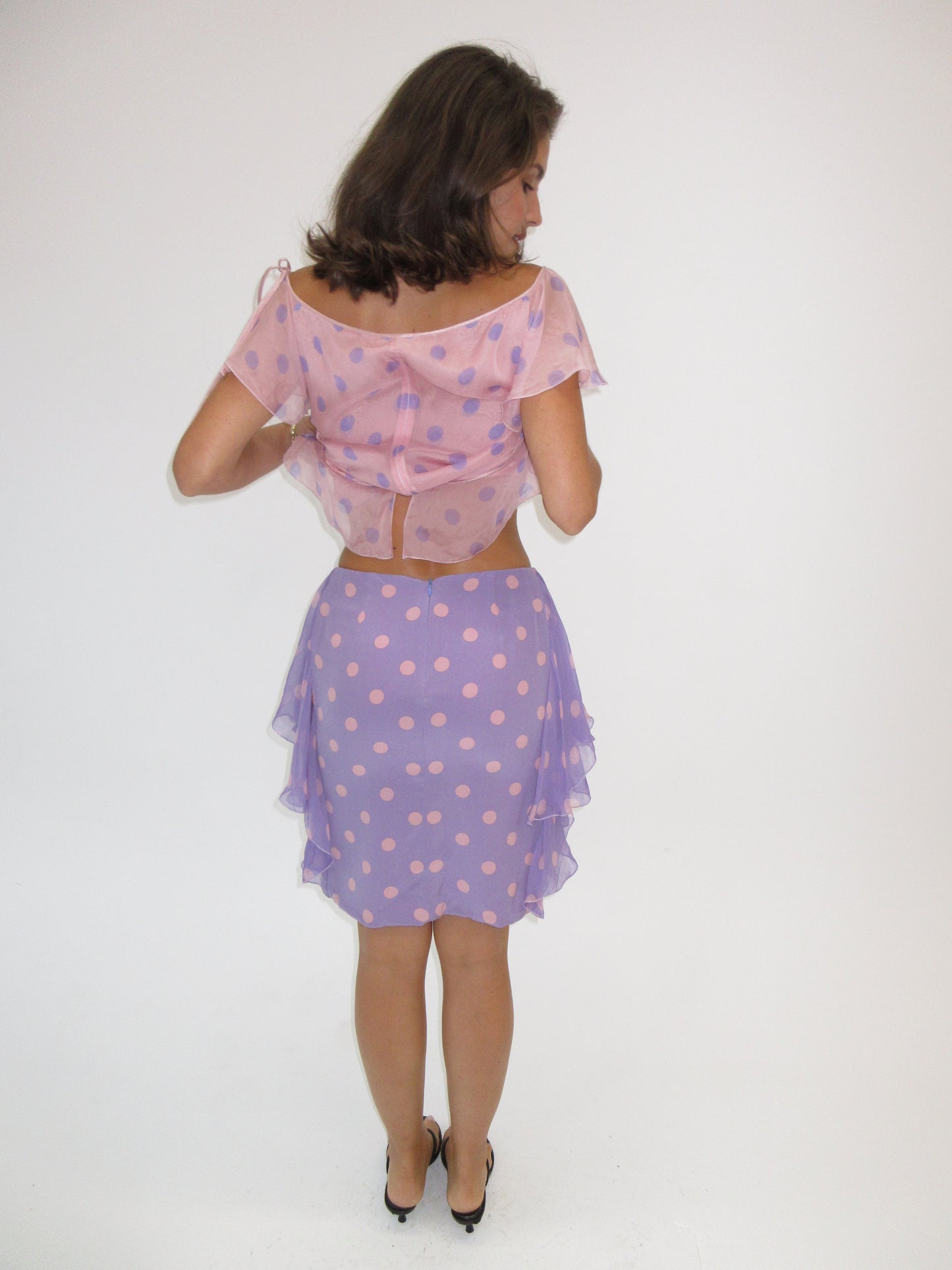 Vintage Valentino silk Polka dot skirt