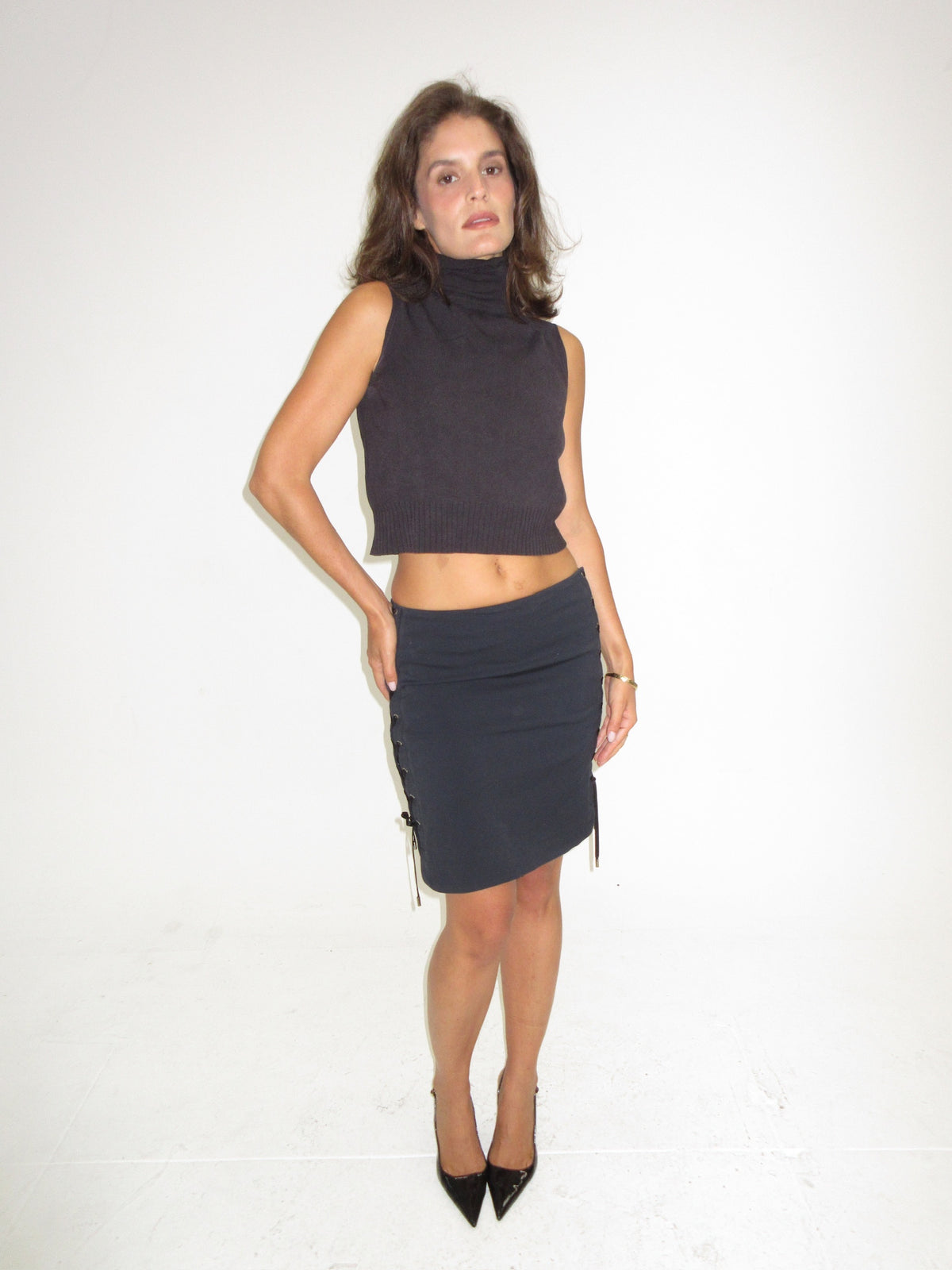 Vintage Gucci lace up skirt