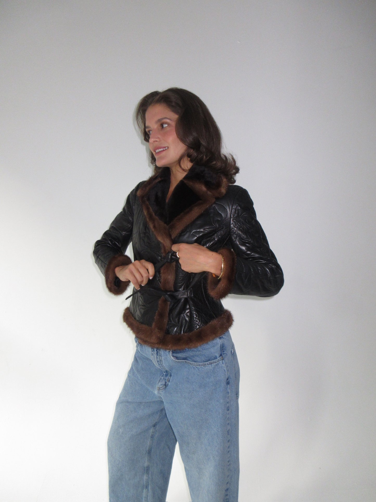 Valentino Leather & Fur Jacket