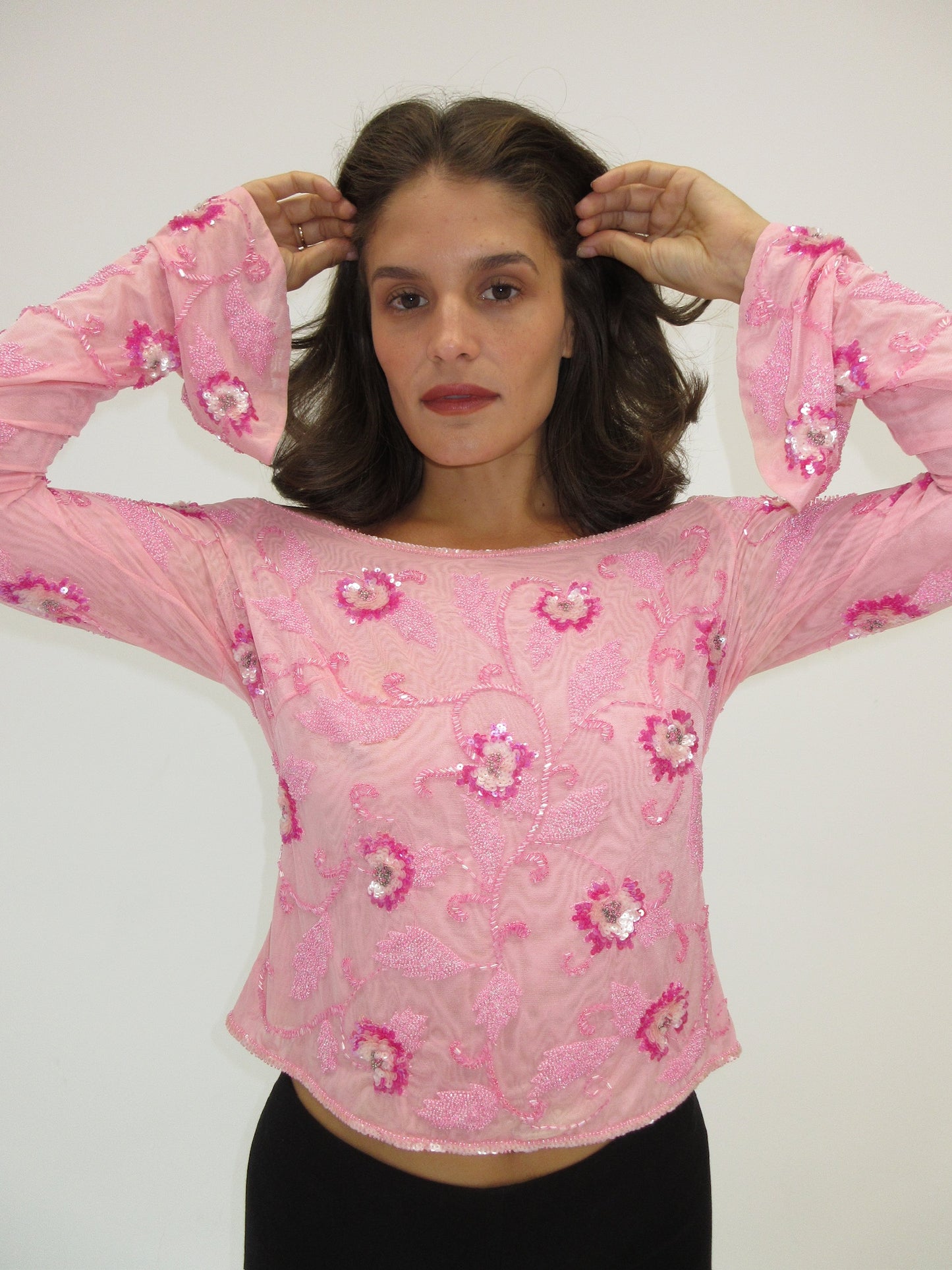Vintage hand beaded Escada top