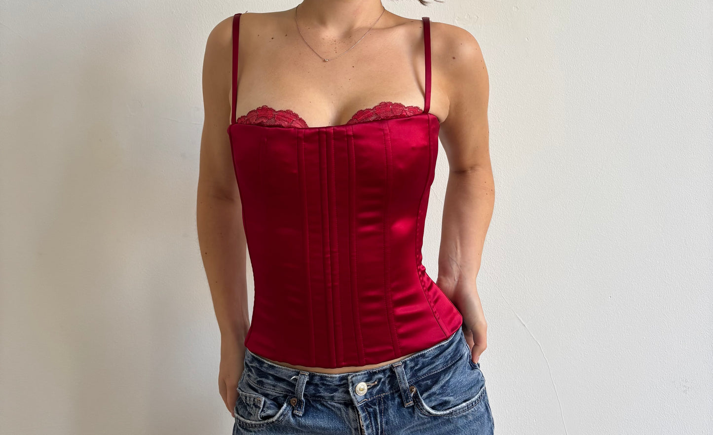 FW2001 Dolce & Gabbana silk corset with built in bra